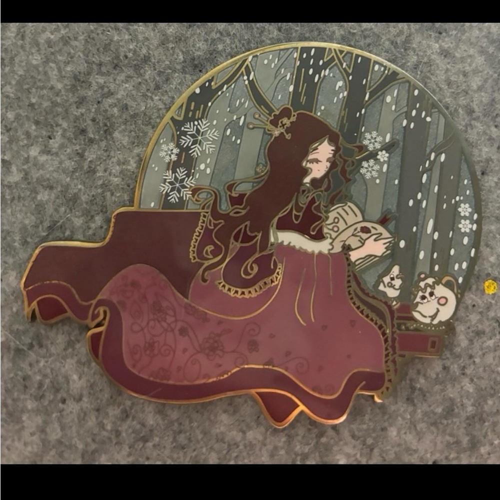 Disney Beauty And The Beast Jumbo Winter Belle Fantasy Pin